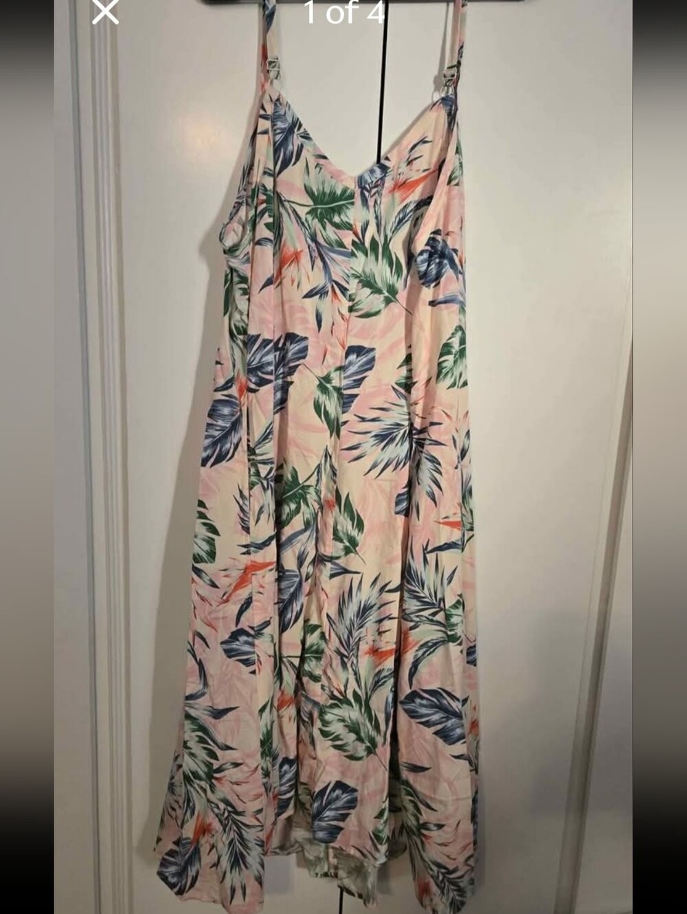 Floral Print Pink Tropical Slip Dress